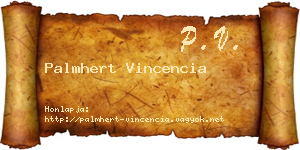 Palmhert Vincencia névjegykártya